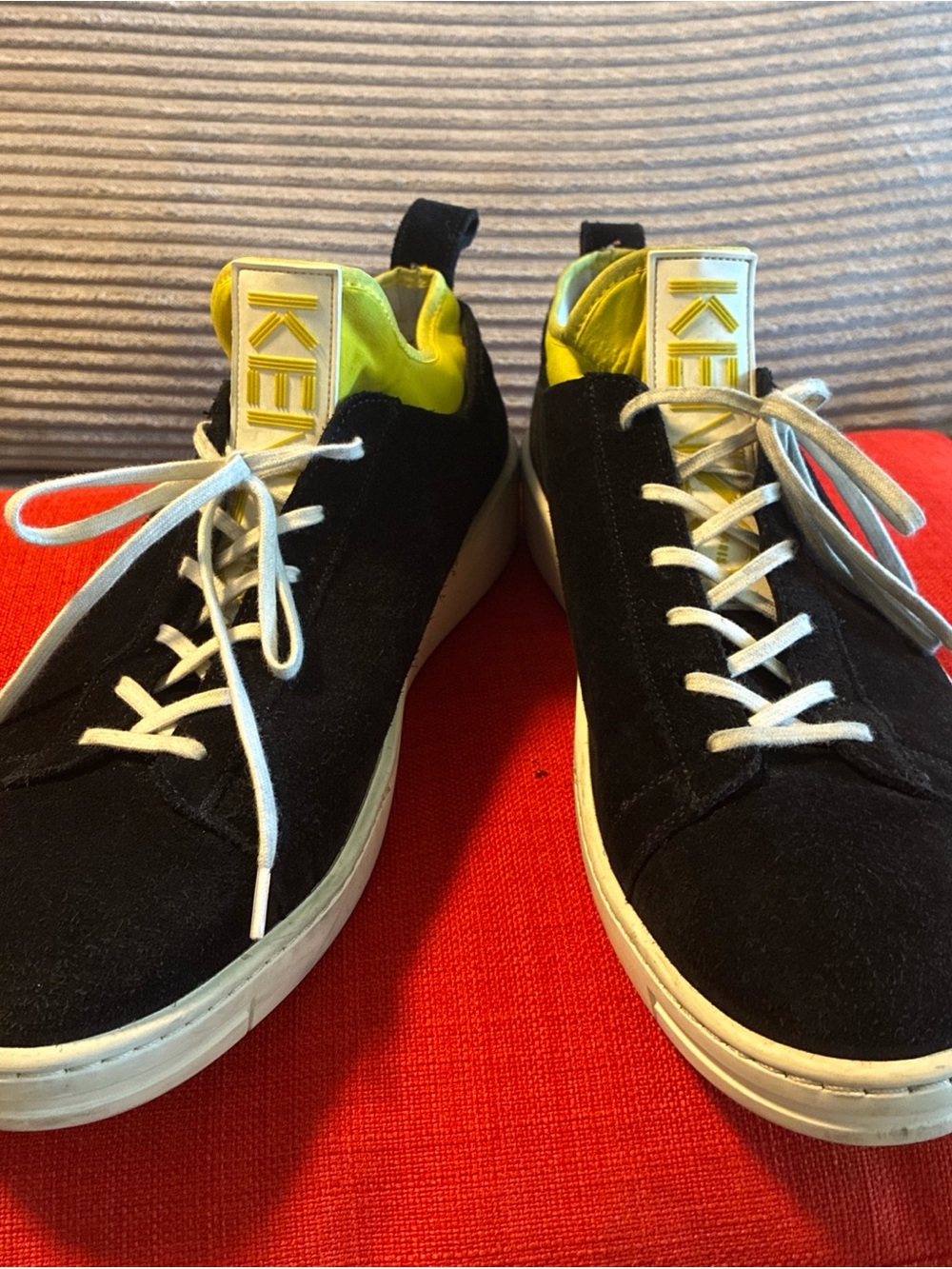 Men’s Kenzo Paris Black /yellow Suede K-City Trainers EU44 US12 - Picture 5 of 11